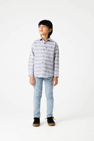 Boys Ash Stripe Casual Cotton Shirt