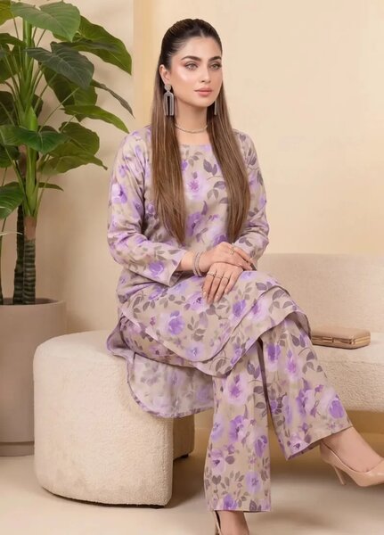 2PC Unstitched Printed Lawn Suit ( SUNS82AG2048)