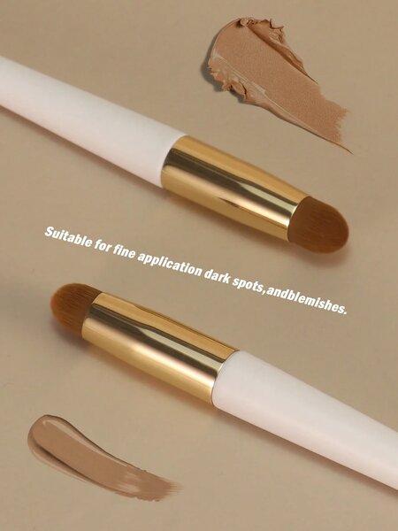 Shein - 2Pcs Soft Bristle Makeup Brush Set For Concealer & Foundation