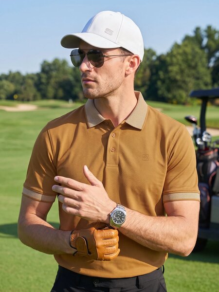 Mustard Jacquard  Polo T-Shirt (POLO-1254)