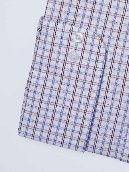 White & Blue Checkered, Elite Edition, Cutaway Collar Men’s Formal Shirt (FS-2715)