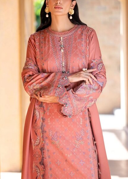 Serenity by Florent Unstitched Embroidered Dobby 3 Piece Suit FL26USF Lyra - Festive Collection