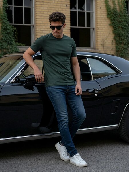 Dark Green Basic T-Shirt (TEE-395)
