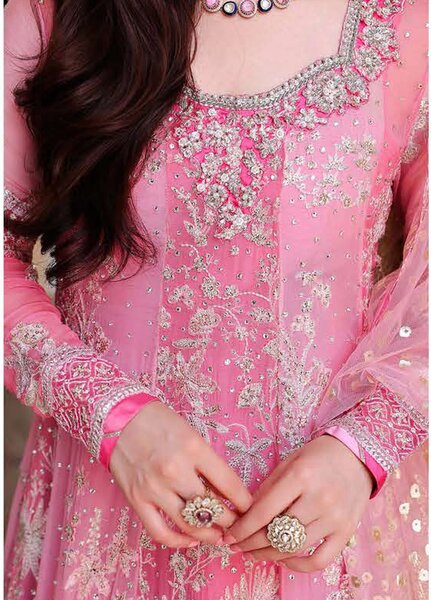 Bachelorette by Mushq Unstitched Embroidered Chiffon 3 Piece Suit MU26UBF Pink Promise MUNCH260107 - Festive Collection