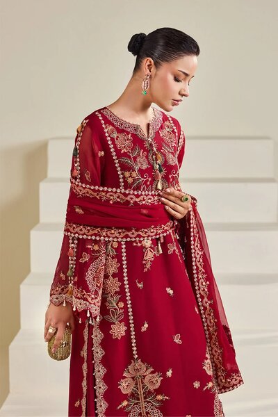 Dhaagay by Alizeh Fashion Unstitched Embroidered Chiffon 3 Piece Suit AF26UCD AF-DHG-5053 Suraira - Festive Collection