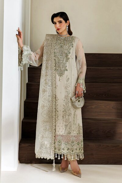 Alizeh Fashion Unstitched Embroidered Chiffon 3 Piece Suit AF26UCF AF-BHM-4074-Navya - Festive Collection