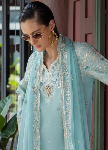 Nuvera by Mushq Hemline Embroidered Raw Silk Suits Unstitched 3 Piece MQ25NF D-05 Freyelle - Festive Collection