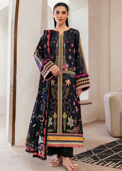Florent Digital Printed Lawn Suits Unstitched 3 Piece FL25LP FL-8 B - Summer Collection