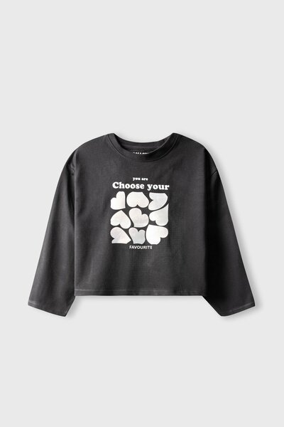 Girls Pulse Black Oversized Tee