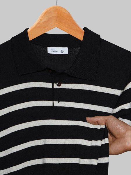 Black & White Sweater Knitted Polo (SKP-009)