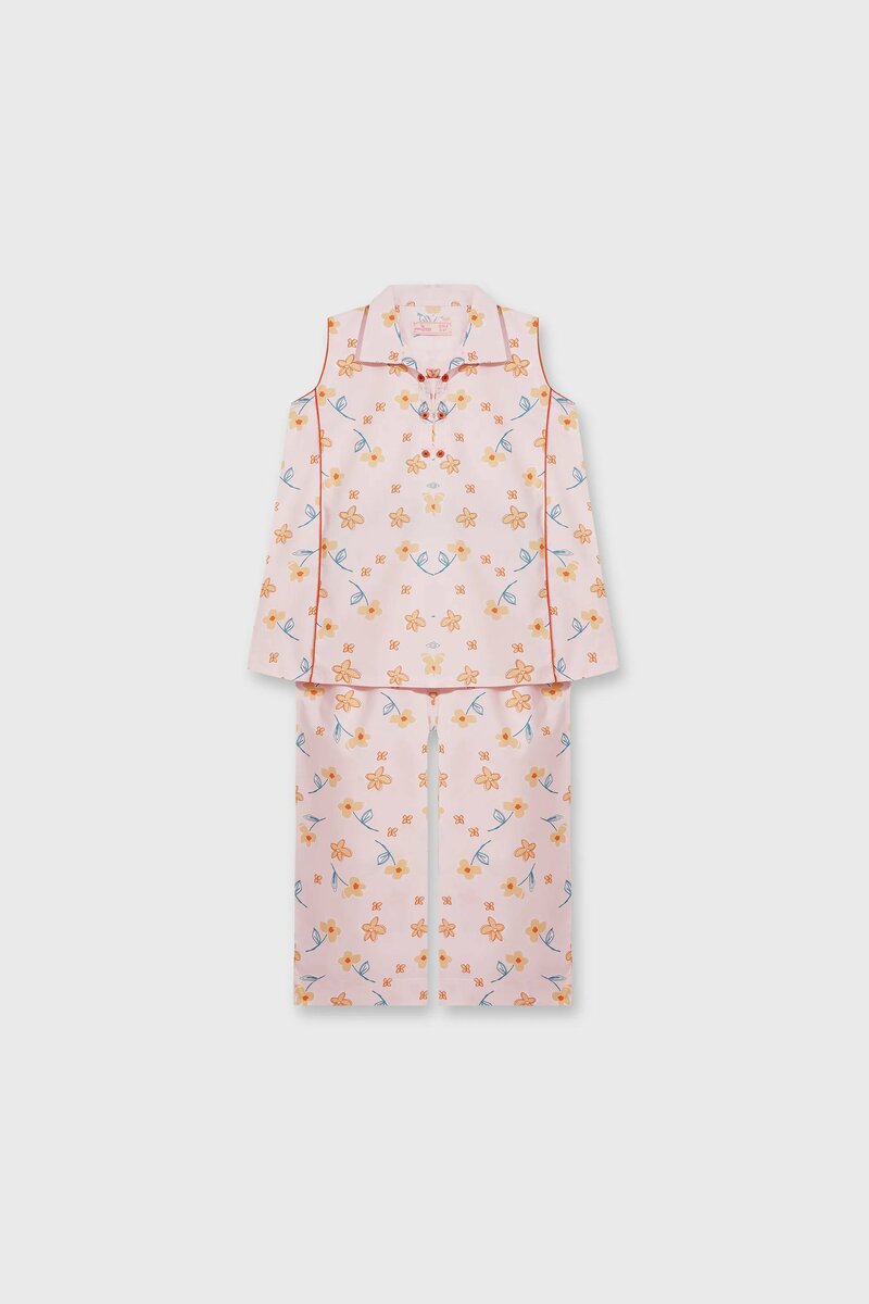 Girls Coral Whisper Cotton Co-ord Set