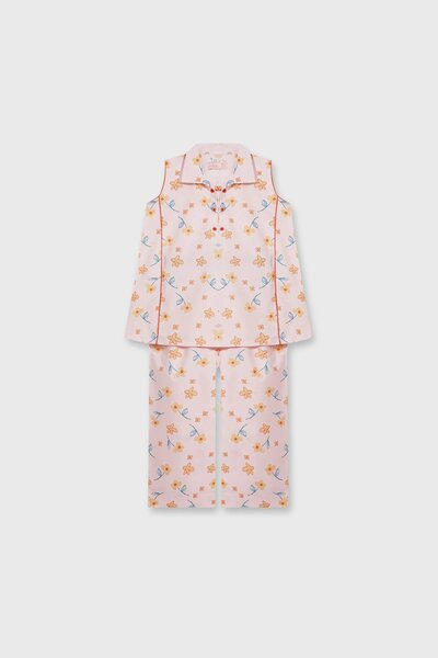 Girls Coral Whisper Cotton Co-ord Set