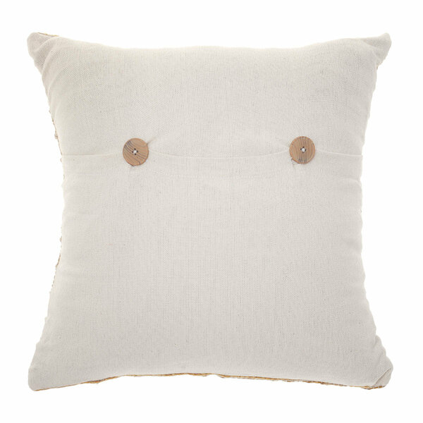 Soft Bark Cushion Cover 16x16" – Rustic Textured Decorative Pillow Cover