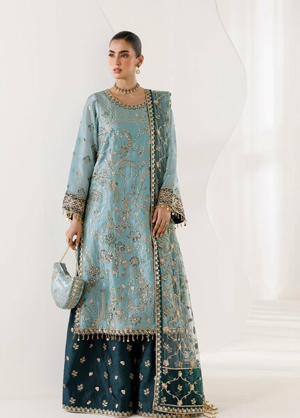 La Ruhe By Alizeh Fashion Unstitched Embroidered Sheesh Silk 3 Piece Suit AF26URW AF-CH-2266-SCOTCH - Wedding Collection