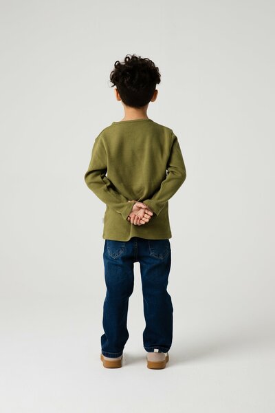 Boys Olive Play Henley Tee