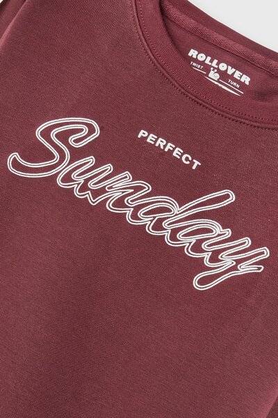 Boys Burgundy Leisure Fleece Sweatshirt
