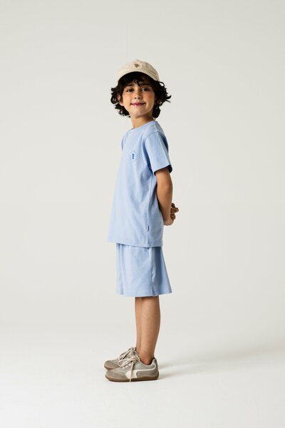 Boys Indigo Badge Solid Co-ord Set