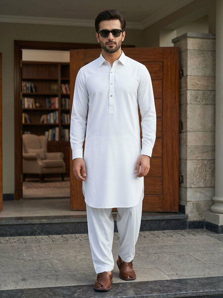 White Designer Shalwar Kameez (SK-721)