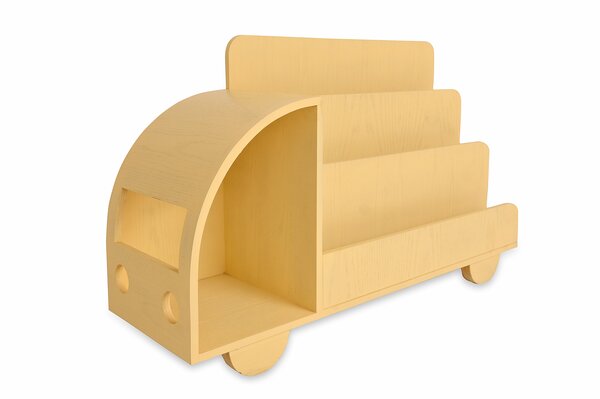 Wooden Cart Bookshelf – Kids’ Room Wall-Mounted Shelf