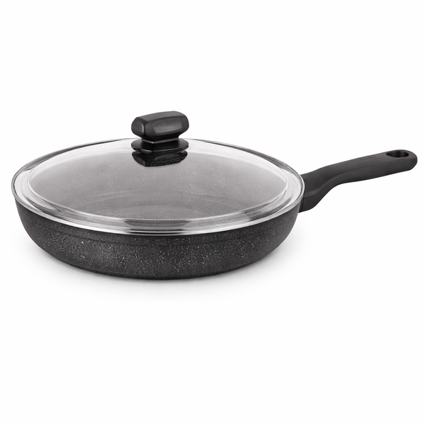 Ornella Aluminum Frypan with Glass Lid – 28x5.5 cm / 24x4.7 cm