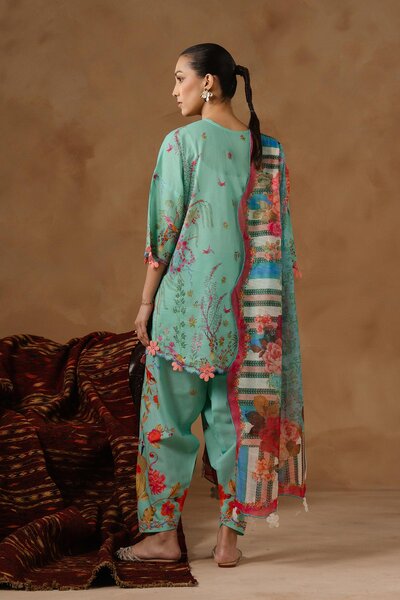 Unstitched Muzlin Lawn 3 Piece Suit