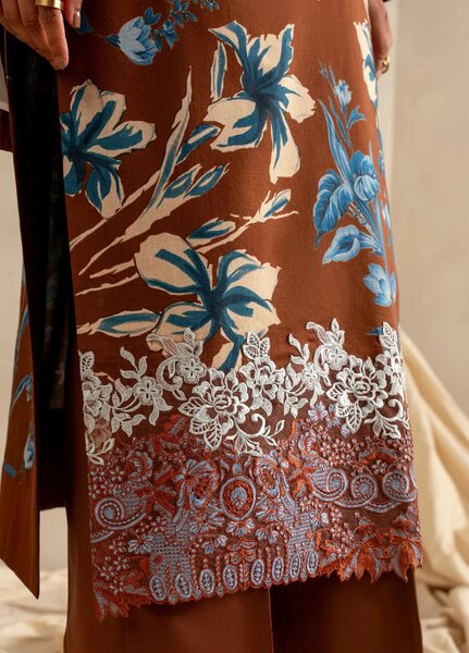 Meraki by Asifa and Nabeel Unstitched Embroidered Lawn 3 Pcs Suit AN26UM MSSL-08 sun kissed sand - Summer
