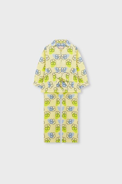 Bright Bloom Button Cotton Co-ord