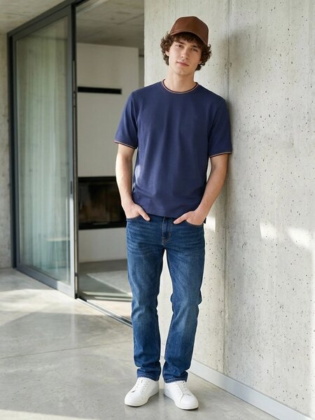 Navy Blue Basic T-Shirt (TEE-507)
