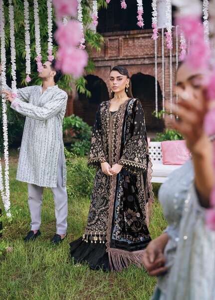 Amelia by Mahnur Unstitched Embroidered Corduroy 3 Piece Suit MN26ULW AM-03 - Winter Collection