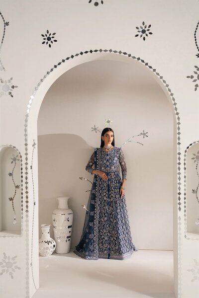Shehnai by Lavish Premium Unstitched Embroidered Organza 3 Piece Suit LVP26USO SH-05 ZAREEN - Wedding Collection