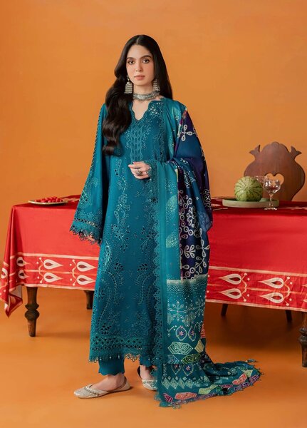 Bazar by Nureh Unstitched Embroidered Leather Peach 4 Piece Suit NU26UBL NE-289 - Festive Collection