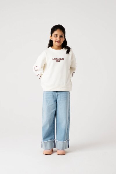 Girls Self Love Drop Fleece Sweatshirt