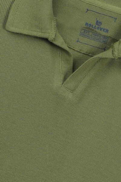 Smart Olive Waffle Polo Shirt