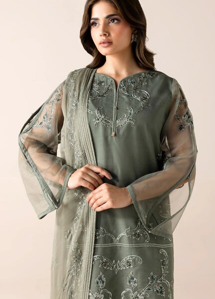 Aura by Zebtan RTW Embroidered Organza 3 Piece Suit ZB26UAL A-04 - Festive Collection