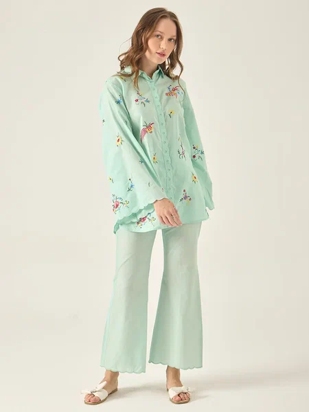 Silene - Embroidered 2Pc Co-ords Set  Cotton