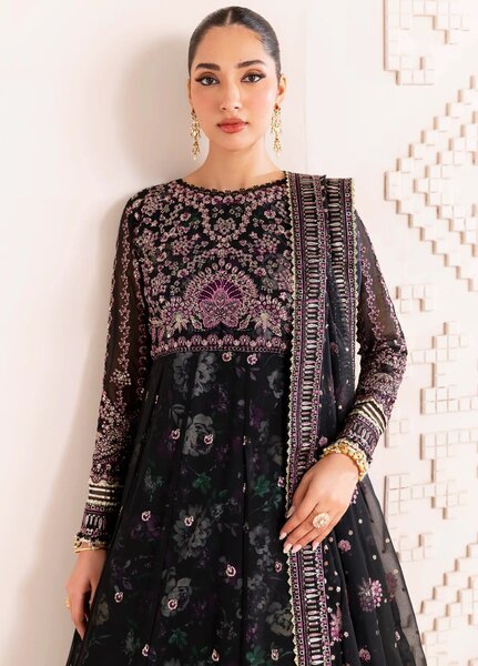Xenia Formal Luxury Unstitched Embroidered Chiffon Suits 3 Piece XE25FL XF-1020 Nagira - Formals Collection