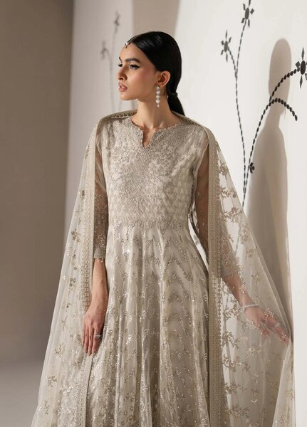 Shehnai by Lavish Premium Unstitched Embroidered Organza 3 Piece Suit LVP26USO SH-01 NOORE - Wedding Collection