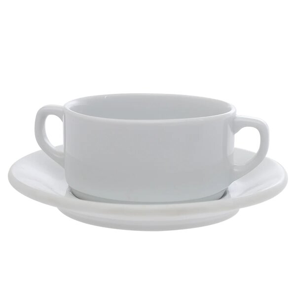 Soup Cup & Saucer Provence 715126-715128 – Elegant White Porcelain Serving Set