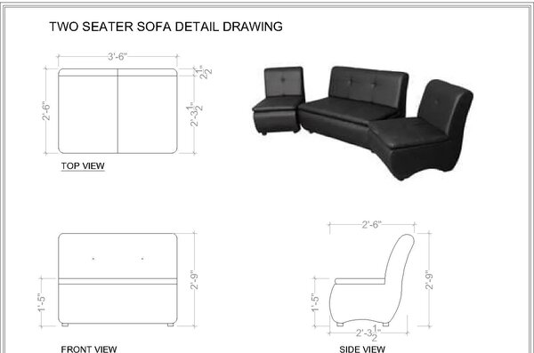 Lazo Premium Leatherette Office Sofa set in Black (Single Seater, 2-Seater, or 4-Seater Bundle)