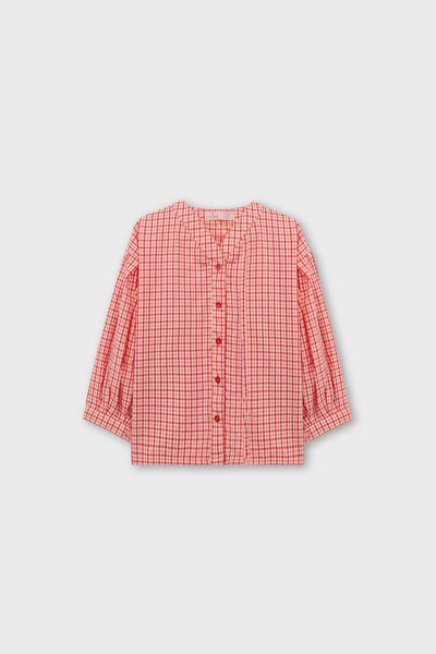 Red Checkered Puffy Top
