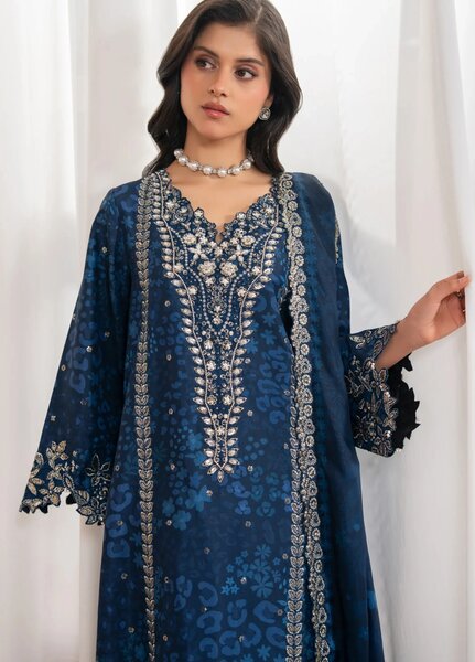 Deme by Xenia Formals Unstitched Embroidered Lawn 3 Piece Suit XE26UDF D-3 Ryelle - Festive Collection