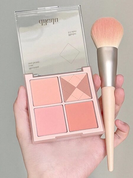 Shein - Matte Blush Palette, 1Pc Long-Wearing Waterproof Facial Cheek Blusher Contour Face Makeup Product