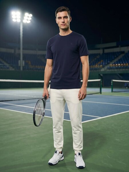 Navy Blue Stretchable T-Shirt (TEE-493)