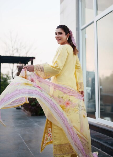 Symphony by Neeshay Unstitched Embroidered Luxury Lawn 3 Piece Suit NSH26US D-4 Elio - Summer Collection