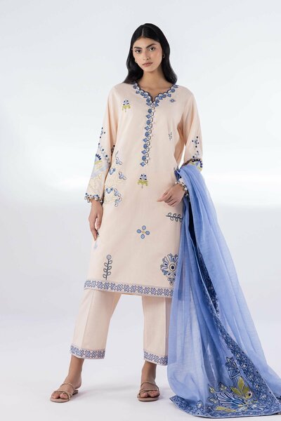Stitched Lawn Embroidered Bottom