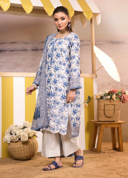 Regalia Textiles Unstitched Embroidered Lawn 3 Piece Suit RG26UEL D-3 - Casual Collection