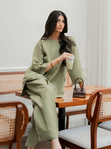 Olive - 2Pcs Linen Set