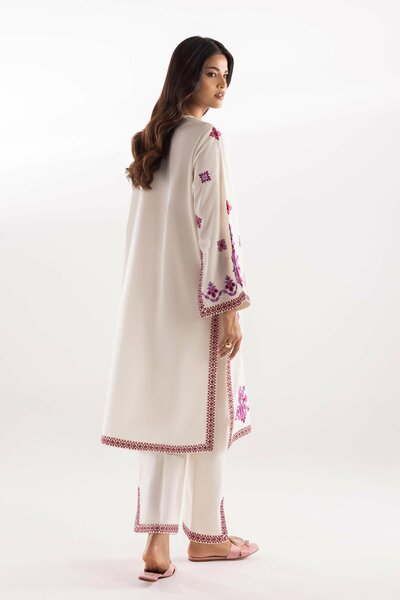 Stitched Lawn Embroidered Shirt + Culotte