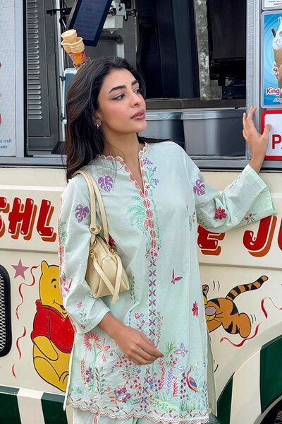 Stitched Embroidered Lawn Shirt+ Shalwar