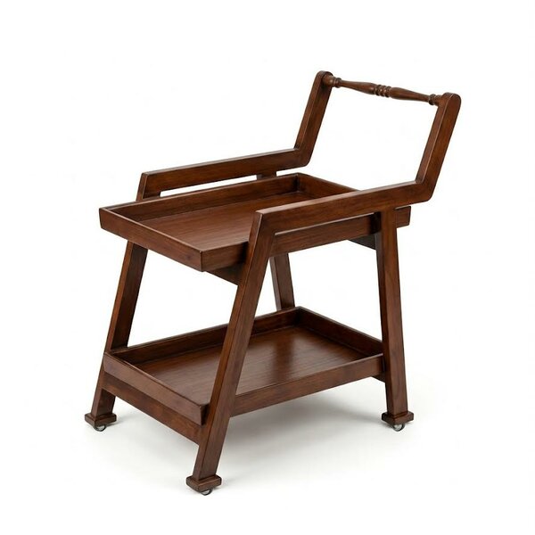 2-Step Sheesham Wood Tea Trolley with Wheels